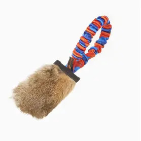 Rabbit Skin Pocket Bungee Squeaker - Orange Pattern