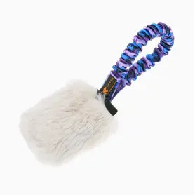 Faux Fur Pocket Bungee Squeaker - Purple Handle