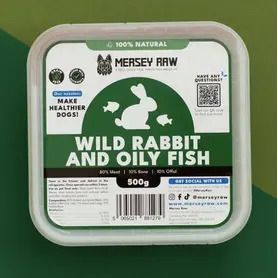 Mersey Raw - Wild Rabbit & Oily Fish Mince 500g