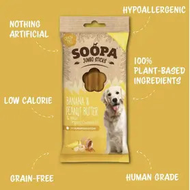 *10% OFF* Soopa Jumbo Sticks - Banana & Peanut Butter 170g. BB-16/07/26