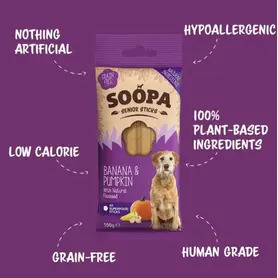 Soopa Senior Banana, Pumpkin & Flaxseed Dental Sticks 100g