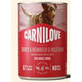 Carnilove Dog Turkey, Reindeer & Wild Boar Tin 400g