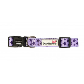 Doodlebone Originals Pattern Dog Collar - Violet Stars 1-2