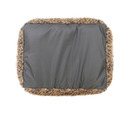 Brown Cosy Fur Print Square Beds 