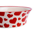 PetFace Red Hearts Flared Ceramic Cat Bowl