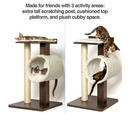 PetFusion Modern Cat Tree House & Tall Scratching Post 84 cm tall