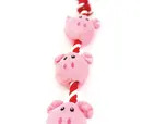Happy Pet Christmas String of Piglets Rope Dog Toy