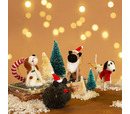 Dog With Fairy Lights Felt Decoration