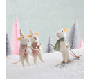 Star & Snowball Mouse Felt Decoration (Assorted) x1